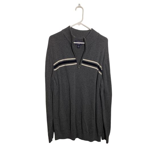 GH Bass & CO Men’s Gray Sweater 3/4 Zipper 100% Cotton Fishing Top - Picture 2 of 10